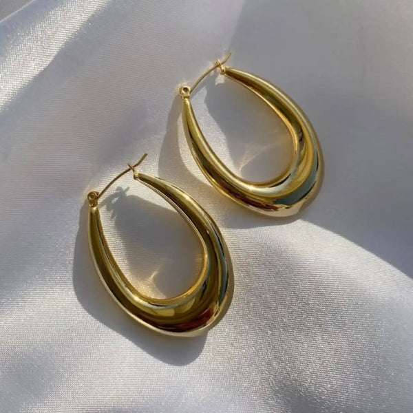 18K Gold Star Hoop Earrings - 18K Anti Tarnish Stainless steel