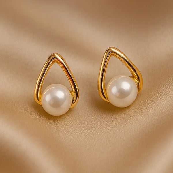 Minimalist Korean Pearl Stud Earrings