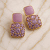 Square Drop Earrings - Elegant Alloy Studs
