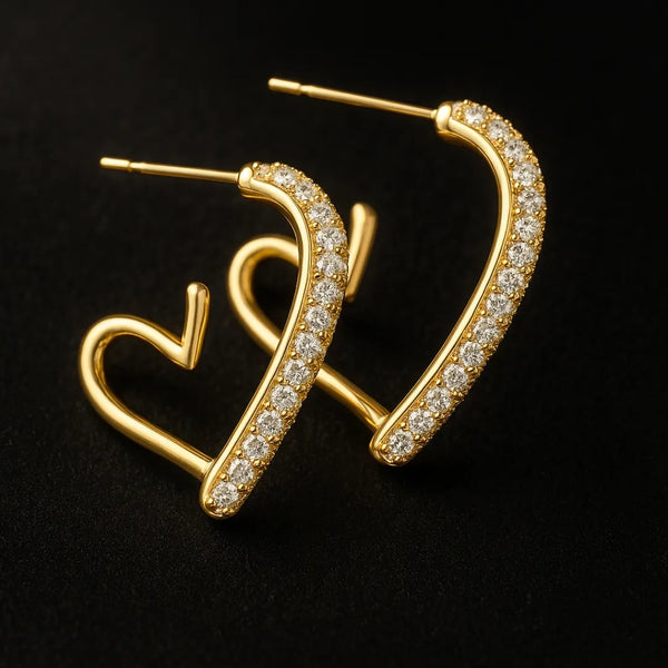 Trendy Heart Statement Earrings